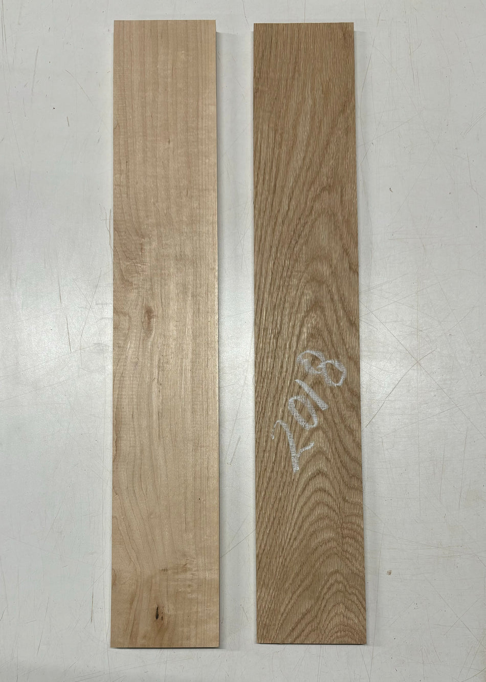 2 Pack, 2 Species, Hard Maple + White Oak Thin Stock Lumber Board Blank | Hard Maple- 24" x 4" x 5/8" White Oak 24" x 4" x 3/8" #2018
