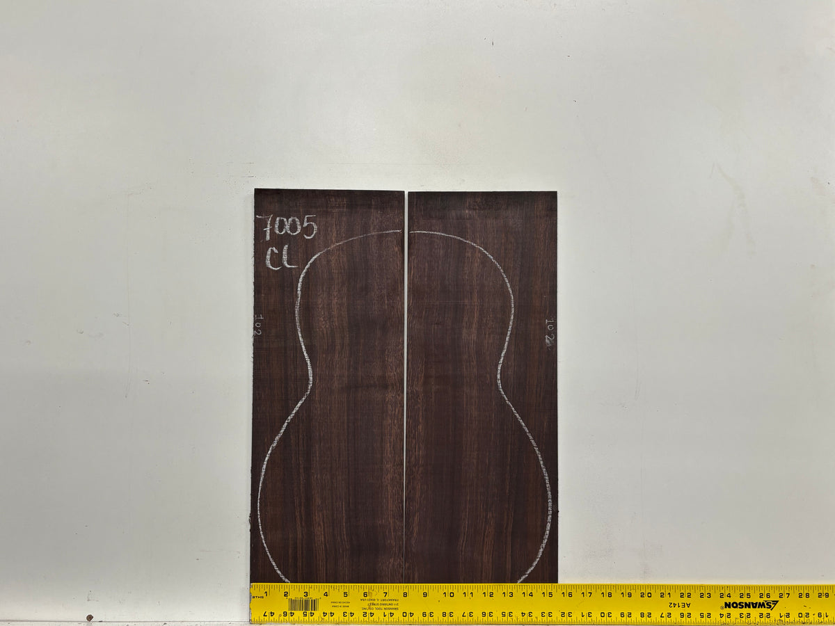Dark Grain East Indian Rosewood Classical Guitar Back & Side Set #7005 - Exotic Wood Zone
