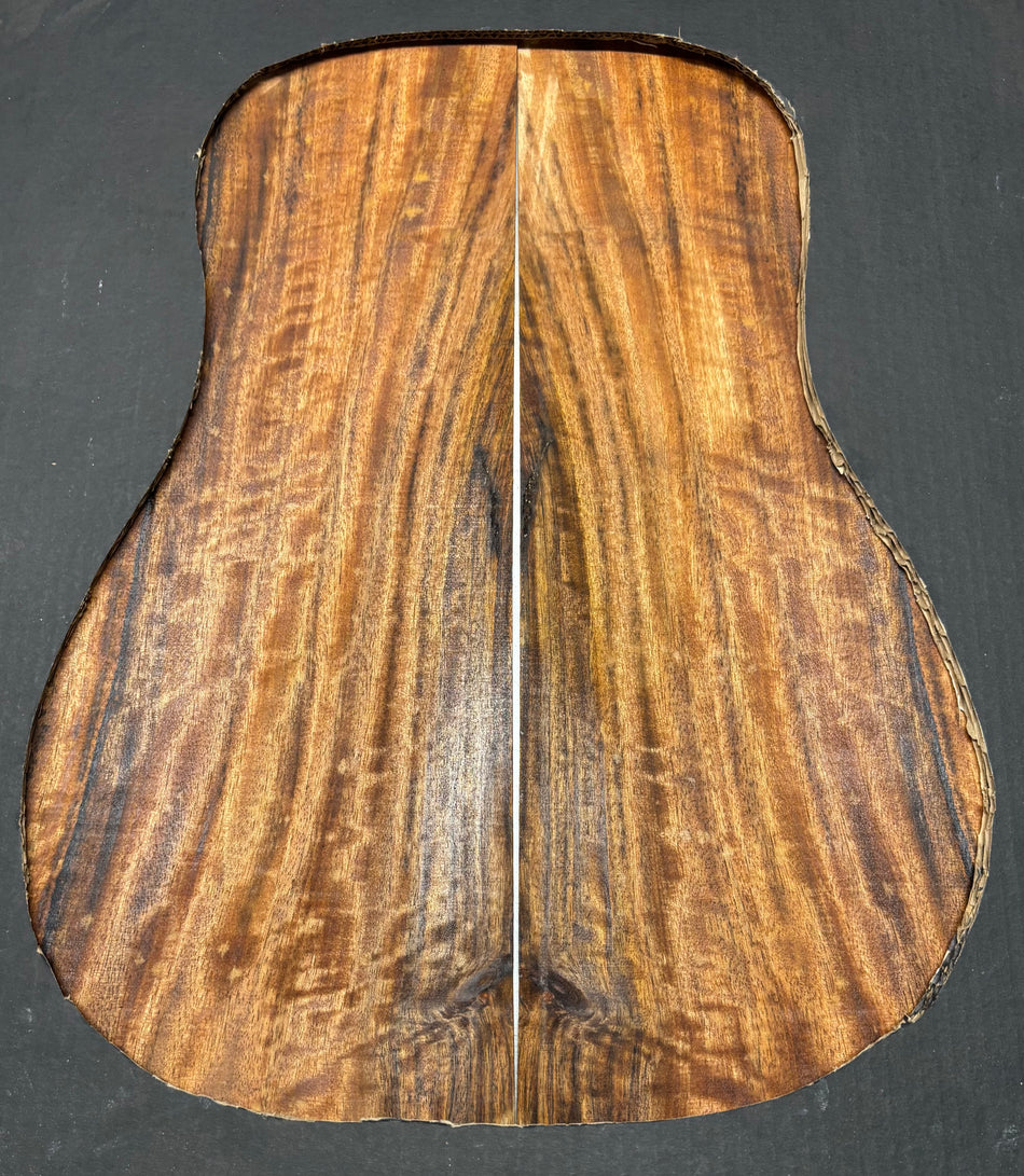 Flame Chocolate Mango Dreadnought Guitar Back Set #266