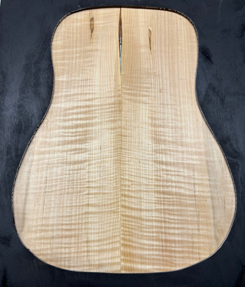 Tapa de arce spalted tostado al fuego, grado AAAA, tallada para guitarra - 20-3/4" x 7-1/2" x 1-1/4" #210