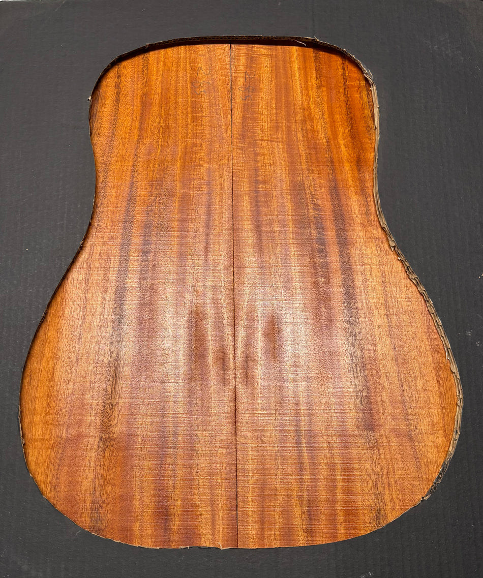 Flame Genuine Mahogany Dreadnought Guitar Back & Side Set #1032