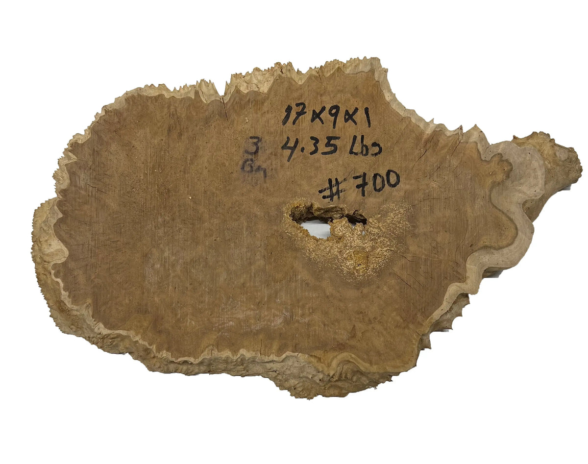 Brown Mallee Burl Cookies | 17" x 9" x 1" | 4.35 lbs | #700 - Exotic Wood Zone - Buy online Across USA 