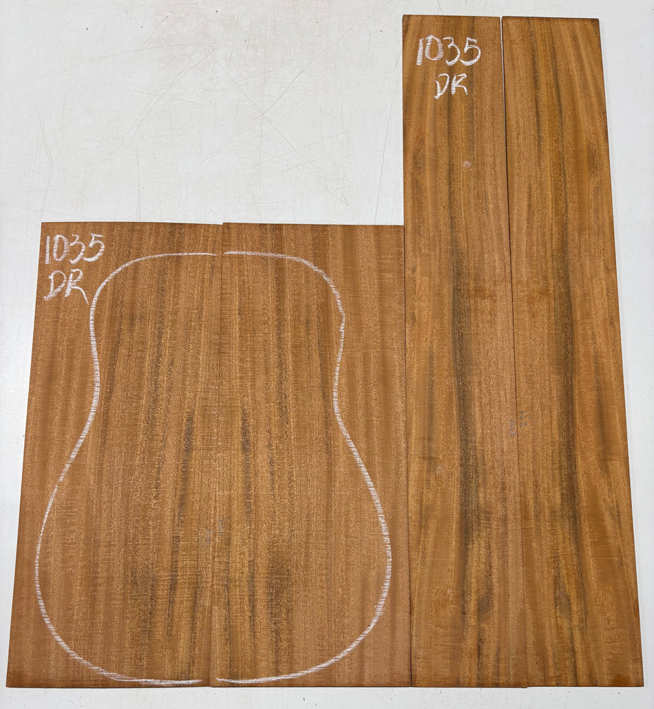 Flame Genuine Mahogany Dreadnought Guitar Back & Side Set #1035