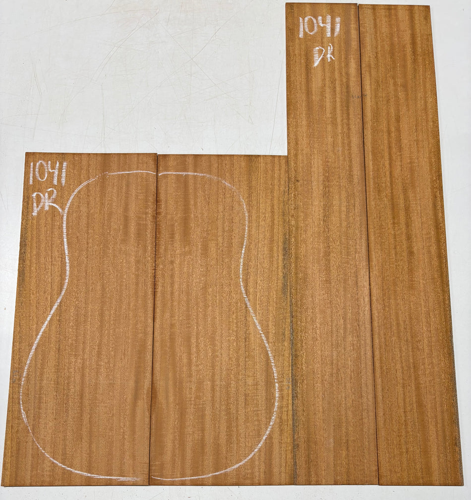 Flame Genuine Mahogany Dreadnought Guitar Back & Side Set #1041