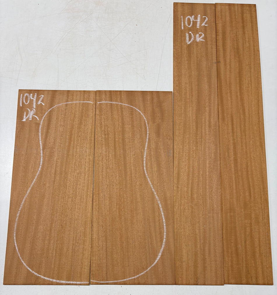 Flame Genuine Mahogany Dreadnought Guitar Back & Side Set #1042