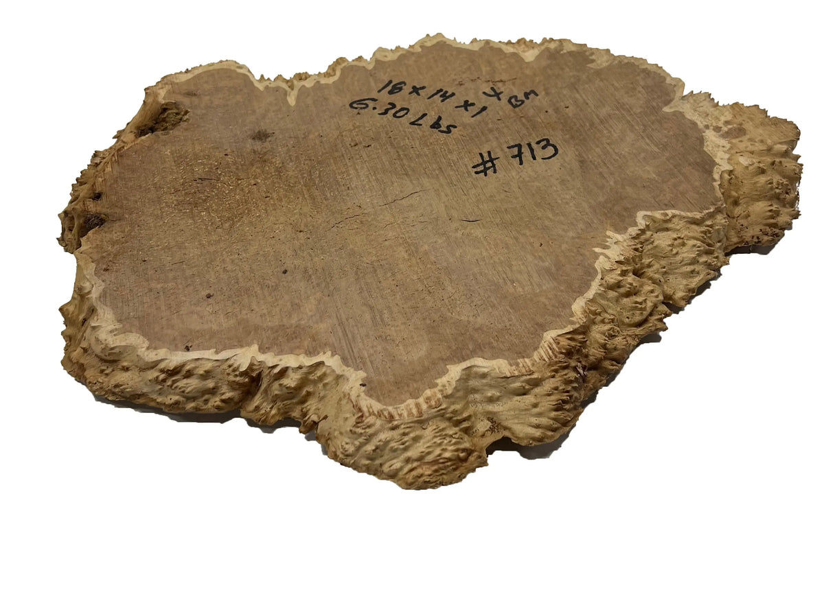 Brown Mallee Burl Cookies | 18" x 14" x 1" | 6.3 lbs | #713 - Exotic Wood Zone - Buy online Across USA 