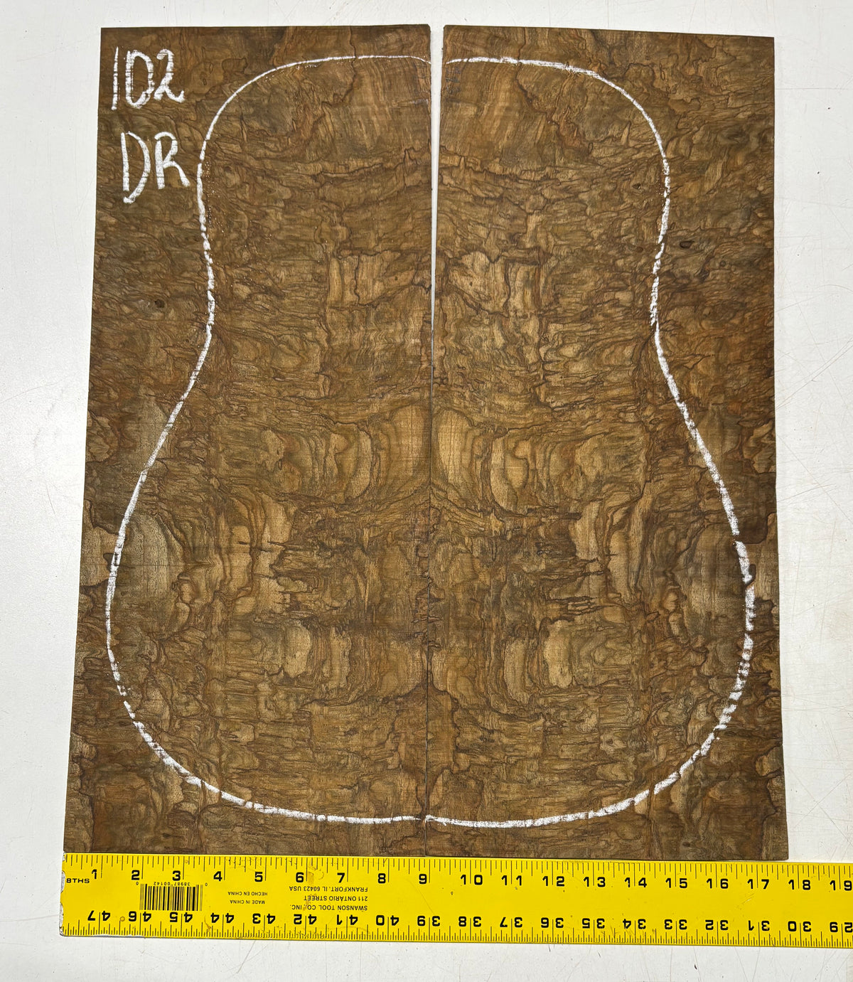 Figured Flame Mango Dreadnought Guitar Back and Side Set #102 - Exotic Wood Zone