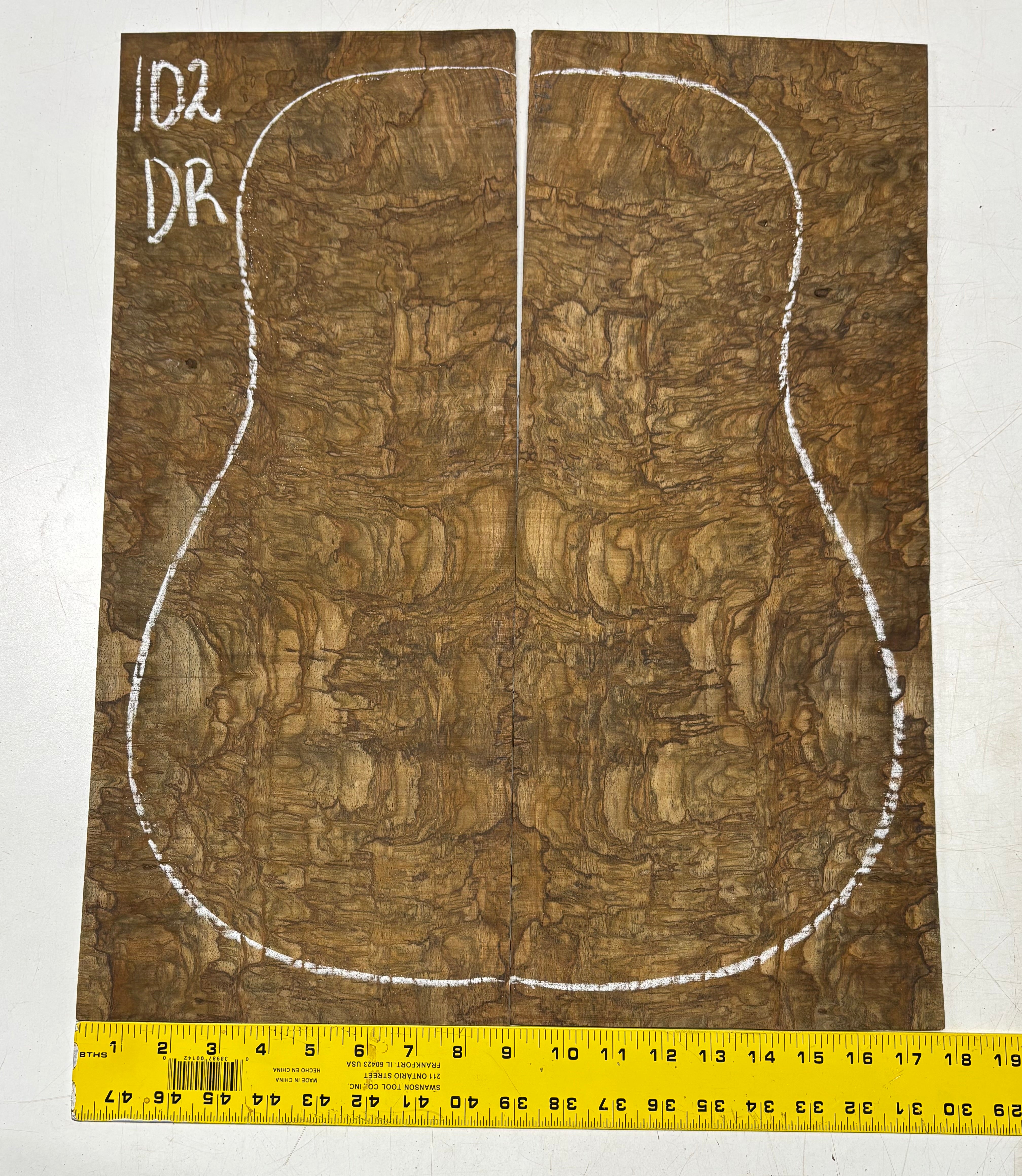 Figured Flame Mango Dreadnought Guitar Back and Side Set #102 - Exotic Wood Zone