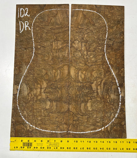 Figured Flame Mango Dreadnought Guitar Back and Side Set #102 - Exotic Wood Zone