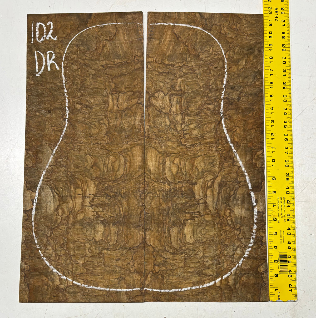 Figured Flame Mango Dreadnought Guitar Back and Side Set #102 - Exotic Wood Zone