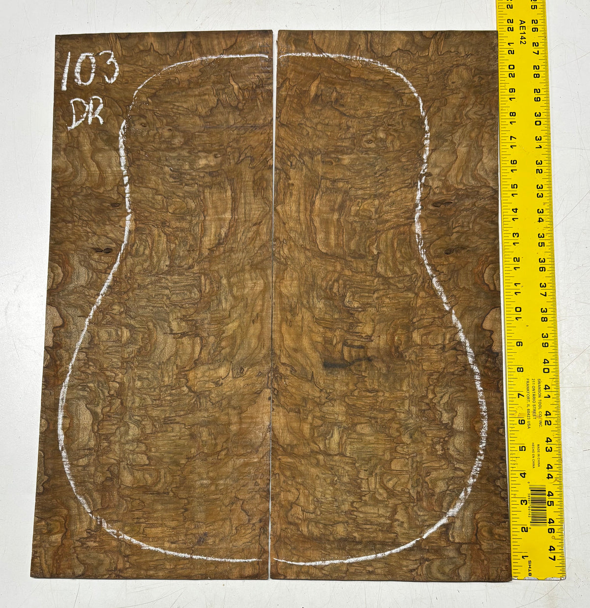 Figured Flame Mango Dreadnought Guitar Back and Side Set #103 - Exotic Wood Zone