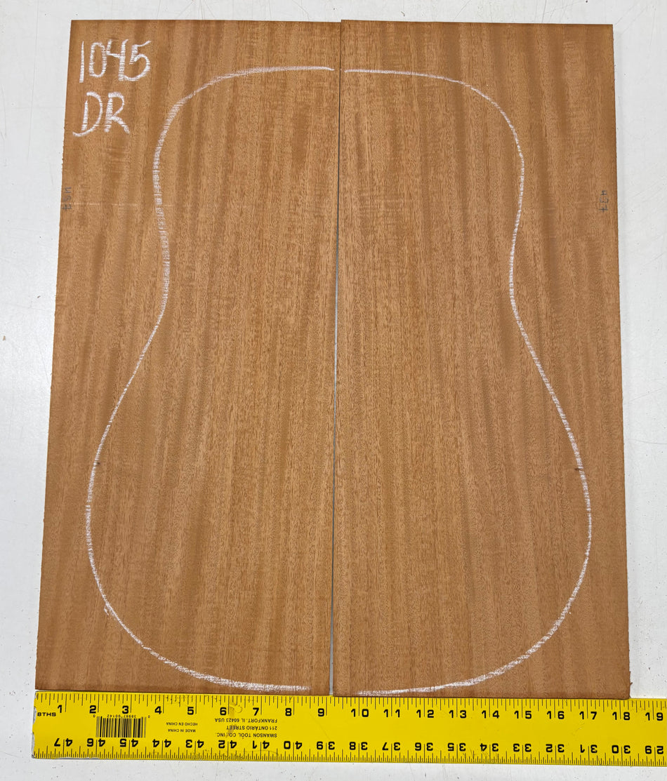 Flame Genuine Mahogany Dreadnought Guitar Back & Side Set #1045