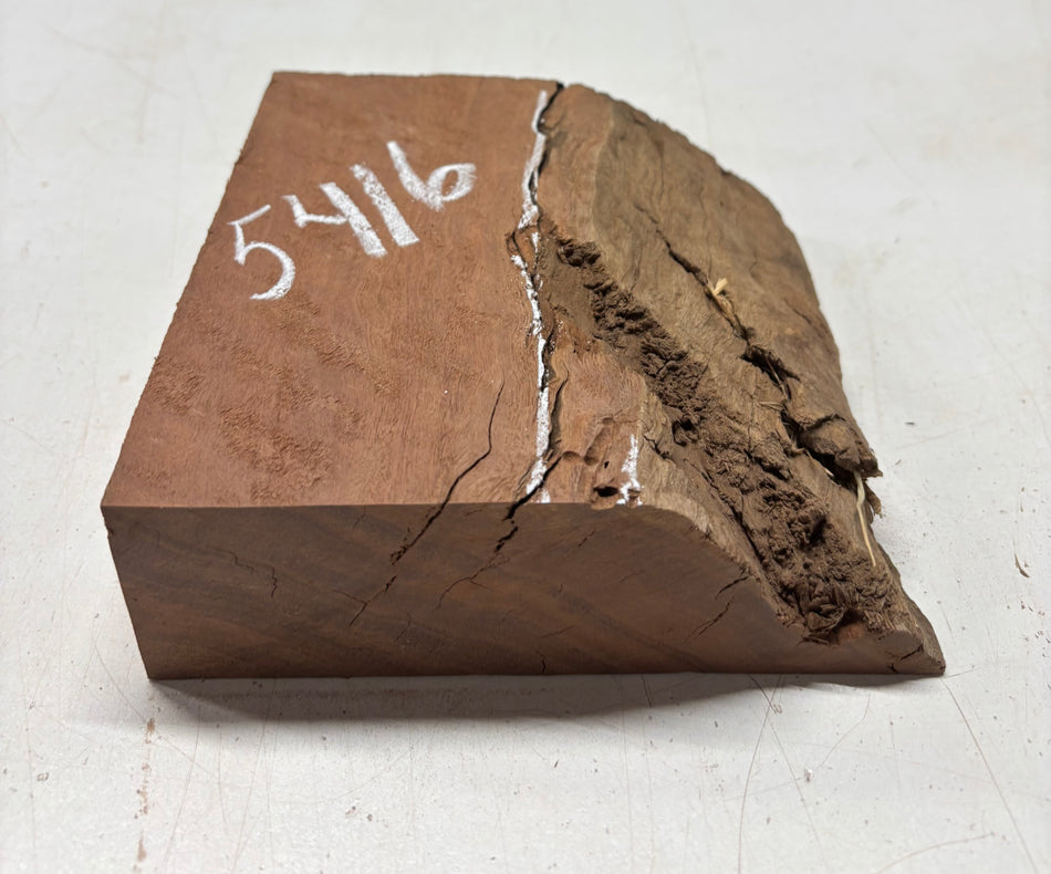 1 Piece, Flame Sydney Red Gum Burl Lumber Board Blank 6-1/2" x 5" x 2" #5416