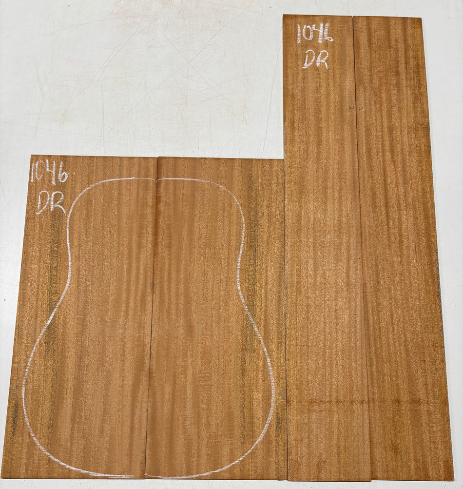 Flame Genuine Mahogany Dreadnought Guitar Back & Side Set #1046