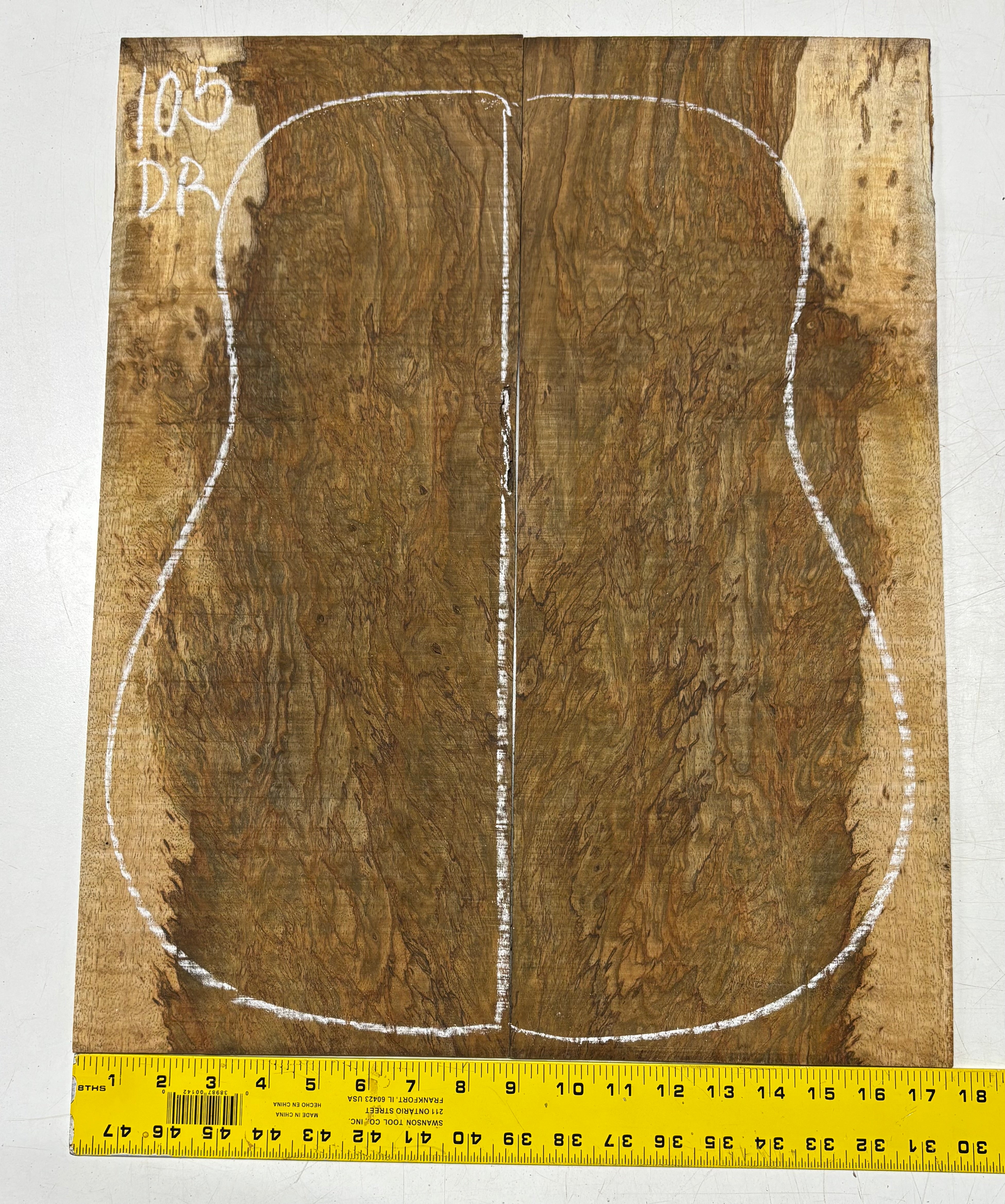 Figured Flame Mango Dreadnought Guitar Back and Side Set #105 - Exotic Wood Zone