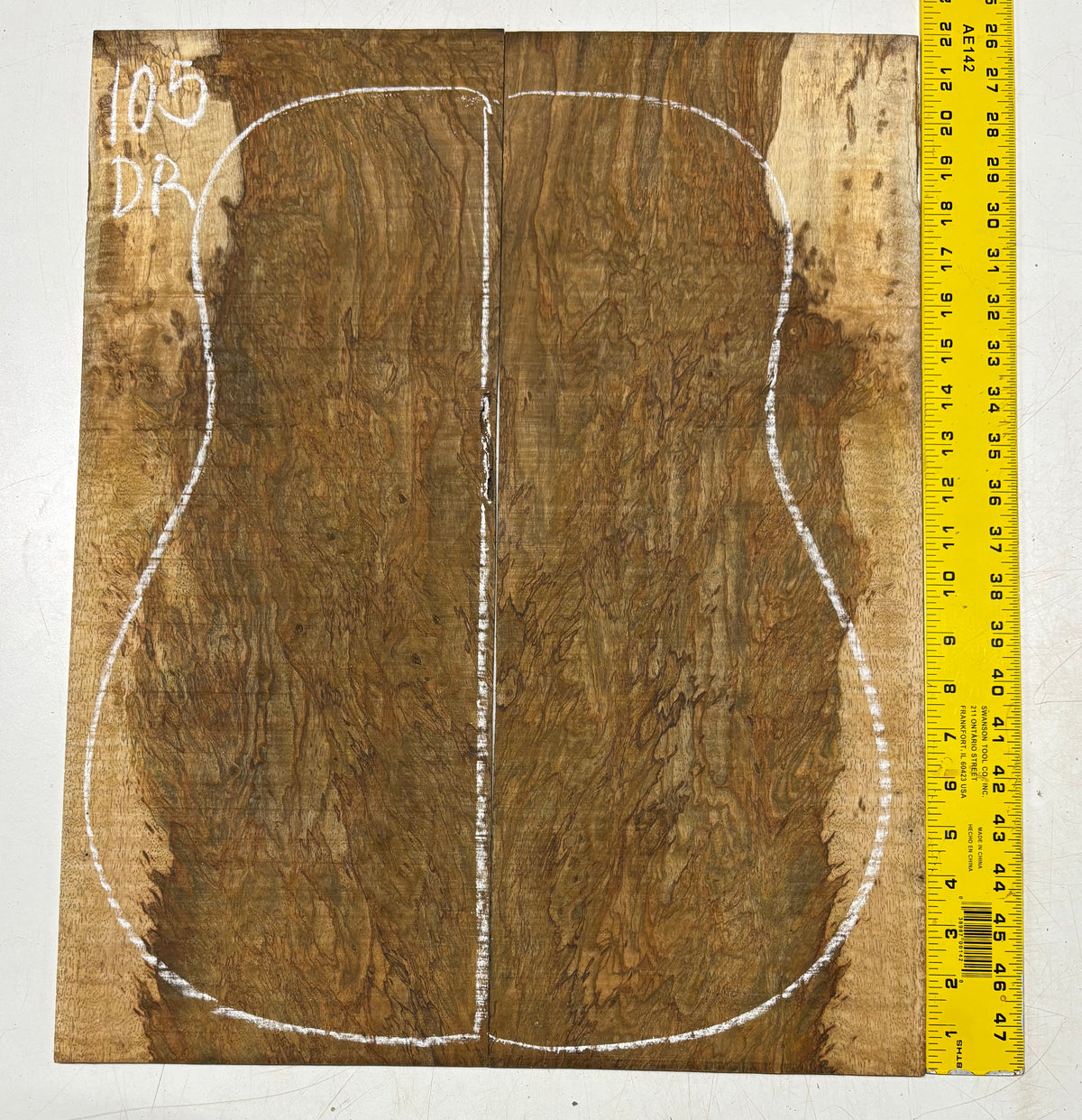Figured Flame Mango Dreadnought Guitar Back and Side Set #105 - Exotic Wood Zone