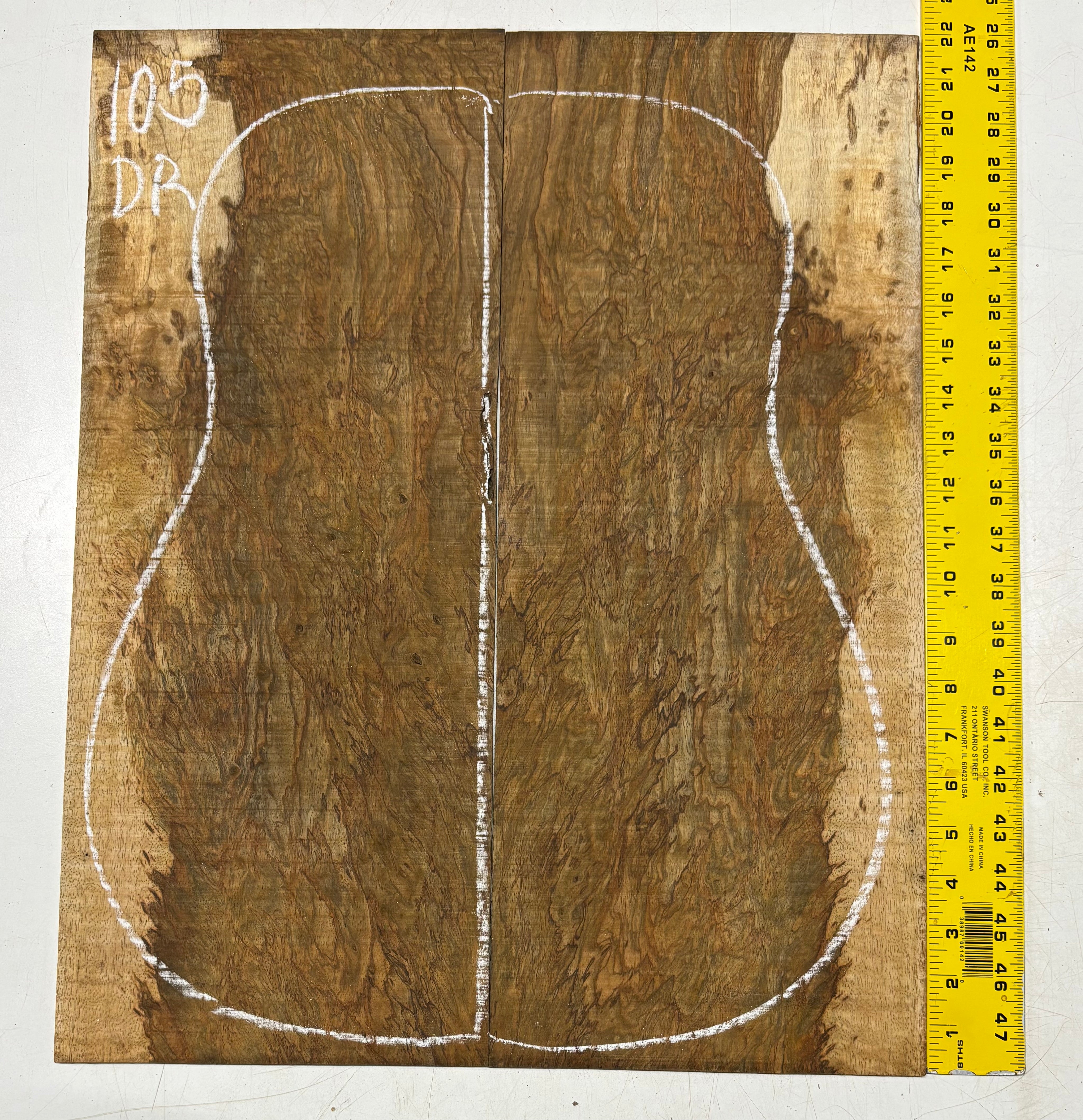 Figured Flame Mango Dreadnought Guitar Back and Side Set #105 - Exotic Wood Zone