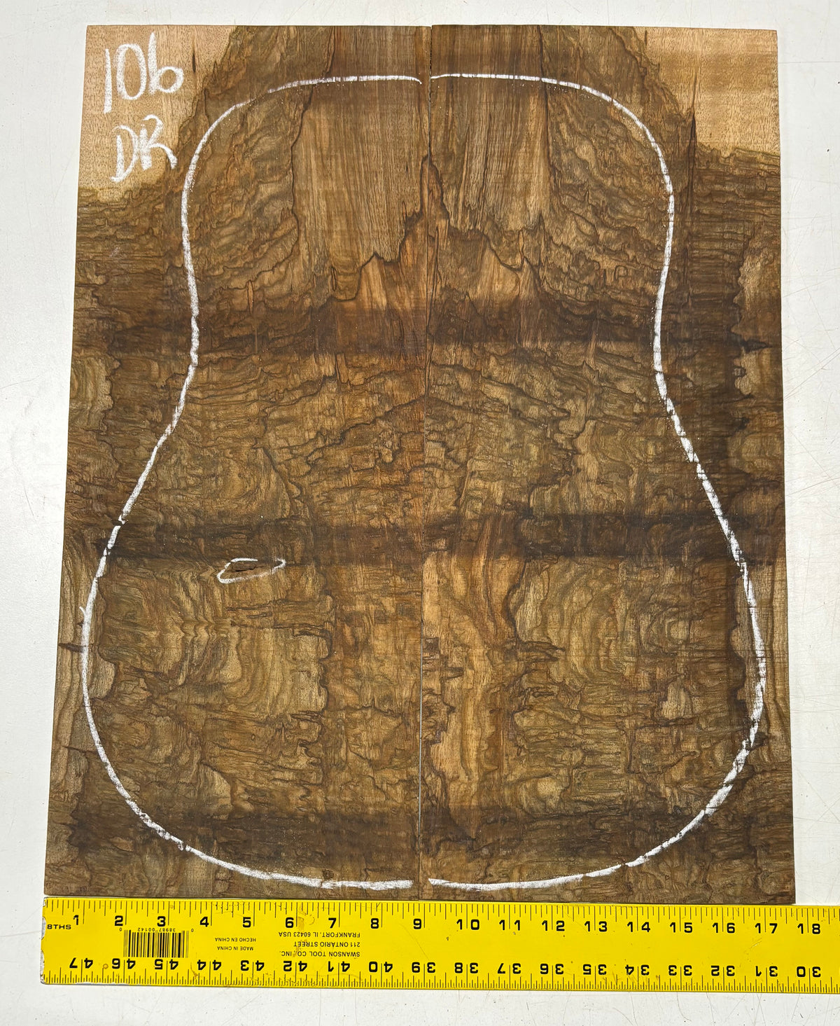 Figured Flame Mango Dreadnought Guitar Back and Side Set #106 - Exotic Wood Zone