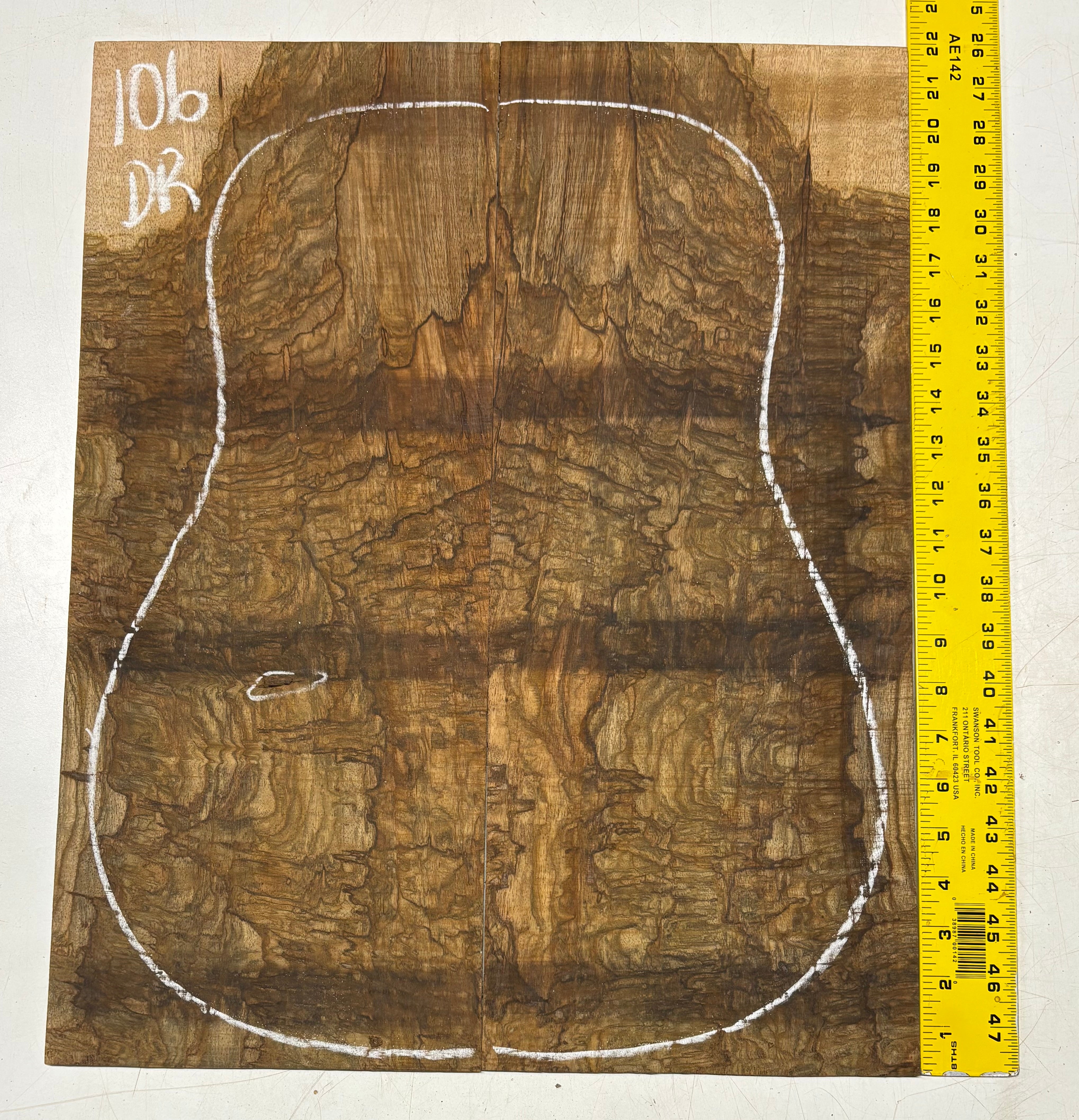 Figured Flame Mango Dreadnought Guitar Back and Side Set #106 - Exotic Wood Zone