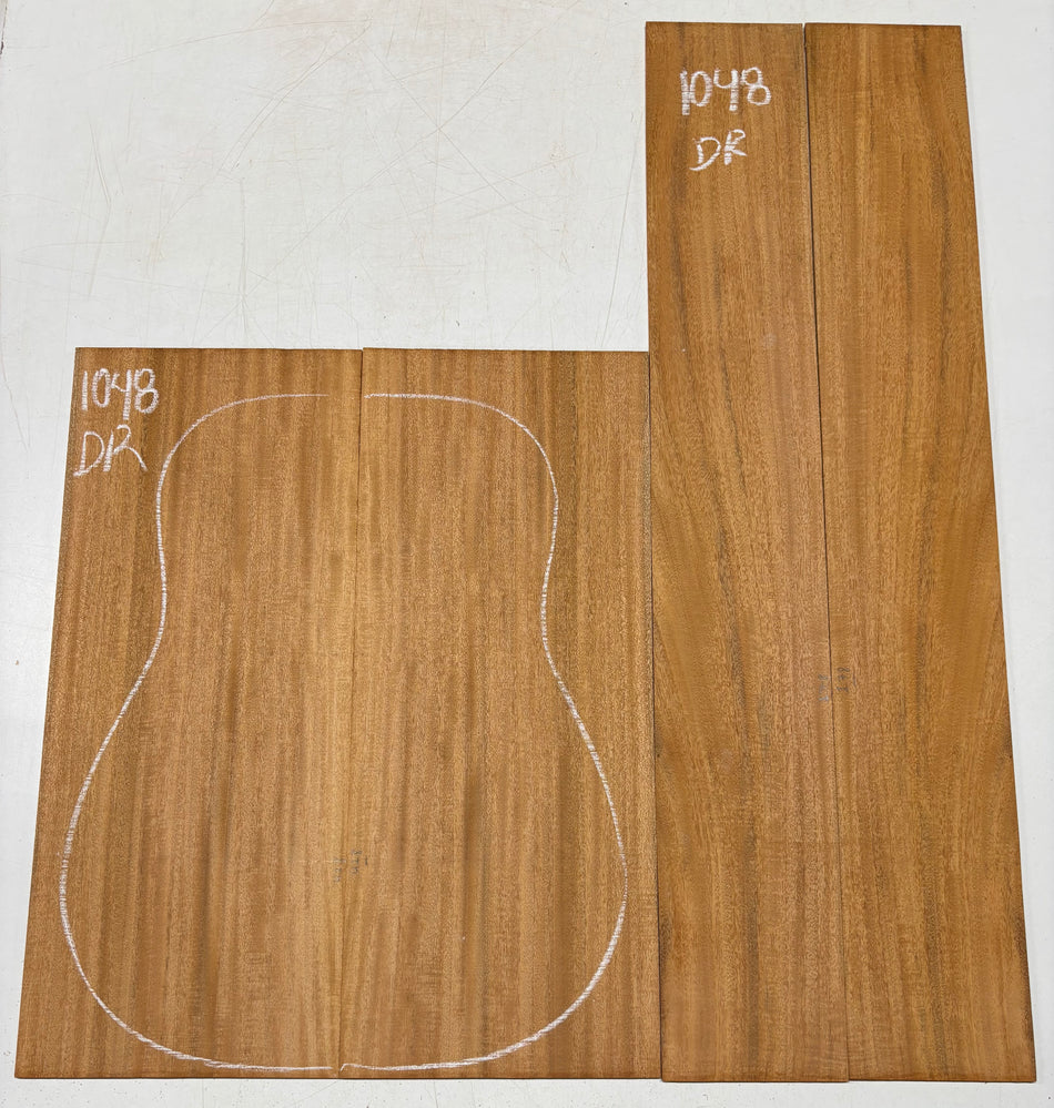 Flame Genuine Mahogany Dreadnought Guitar Back & Side Set #1048