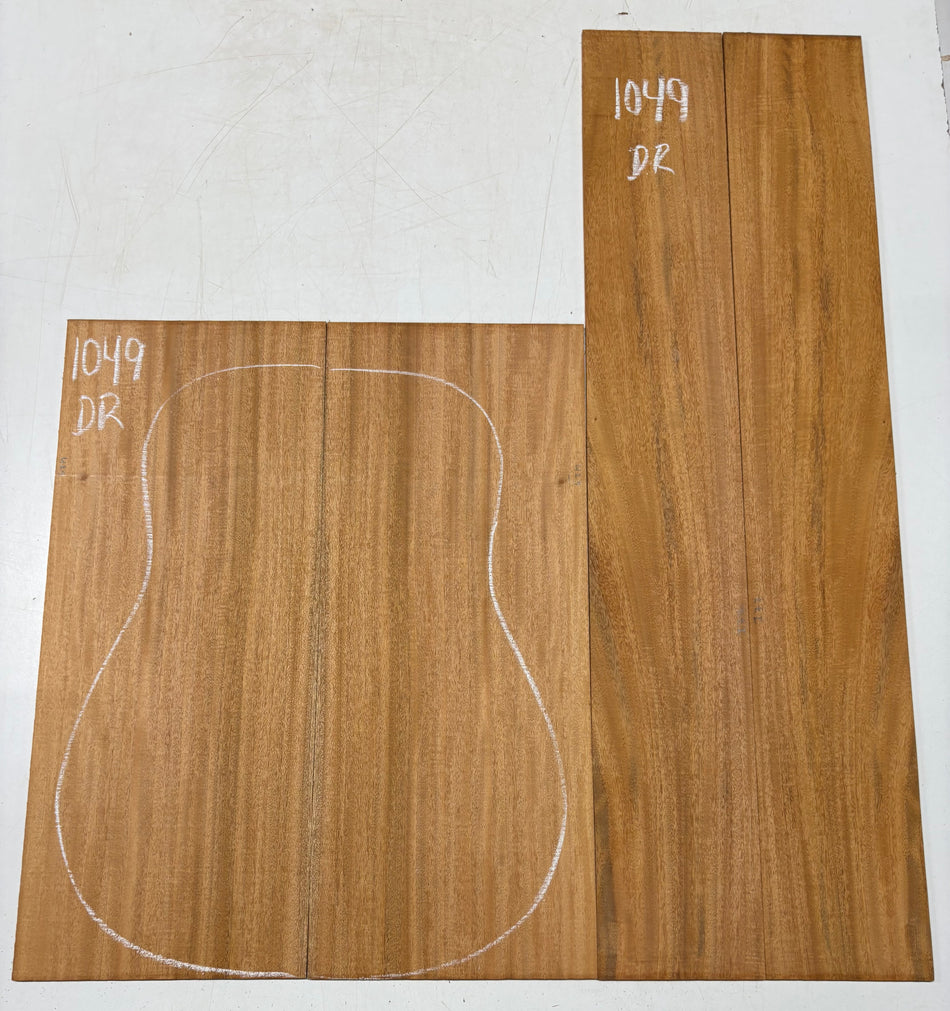 Flame Genuine Mahogany Dreadnought Guitar Back & Side Set #1049