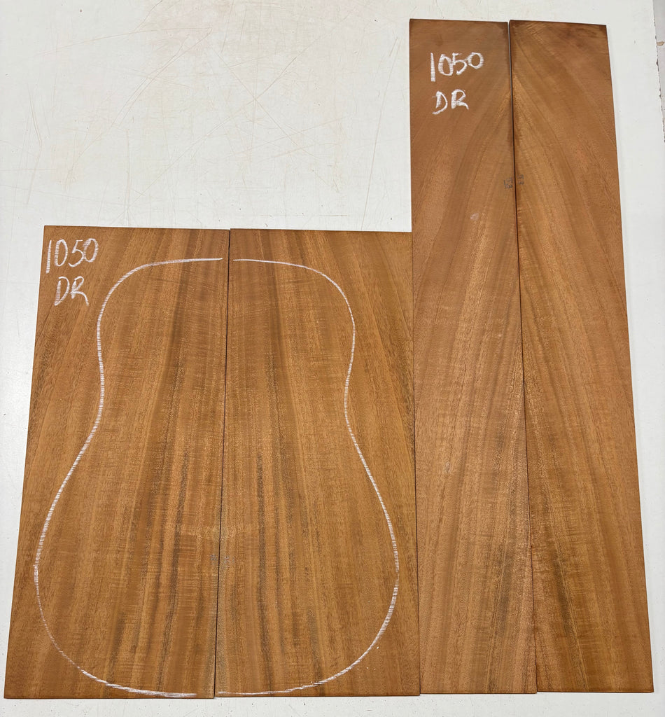 Flame Genuine Mahogany Dreadnought Guitar Back & Side Set #1050