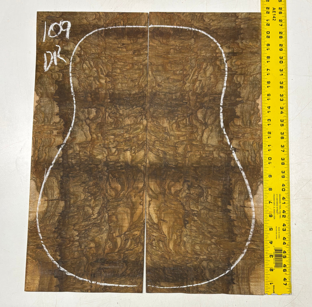 Figured Flame Mango Dreadnought Guitar Back and Side Set #109 - Exotic Wood Zone