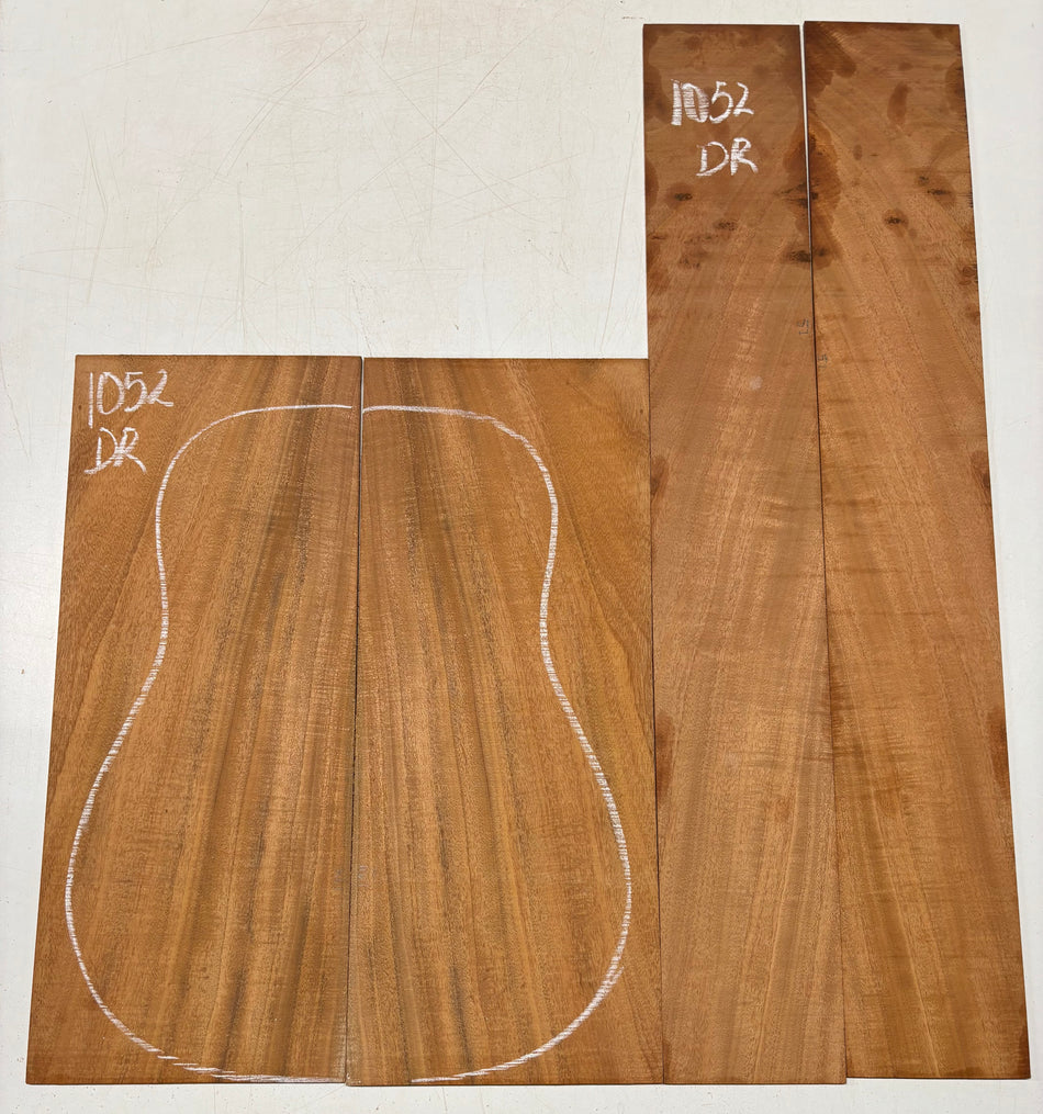 Flame Genuine Mahogany Dreadnought Guitar Back & Side Set #1052