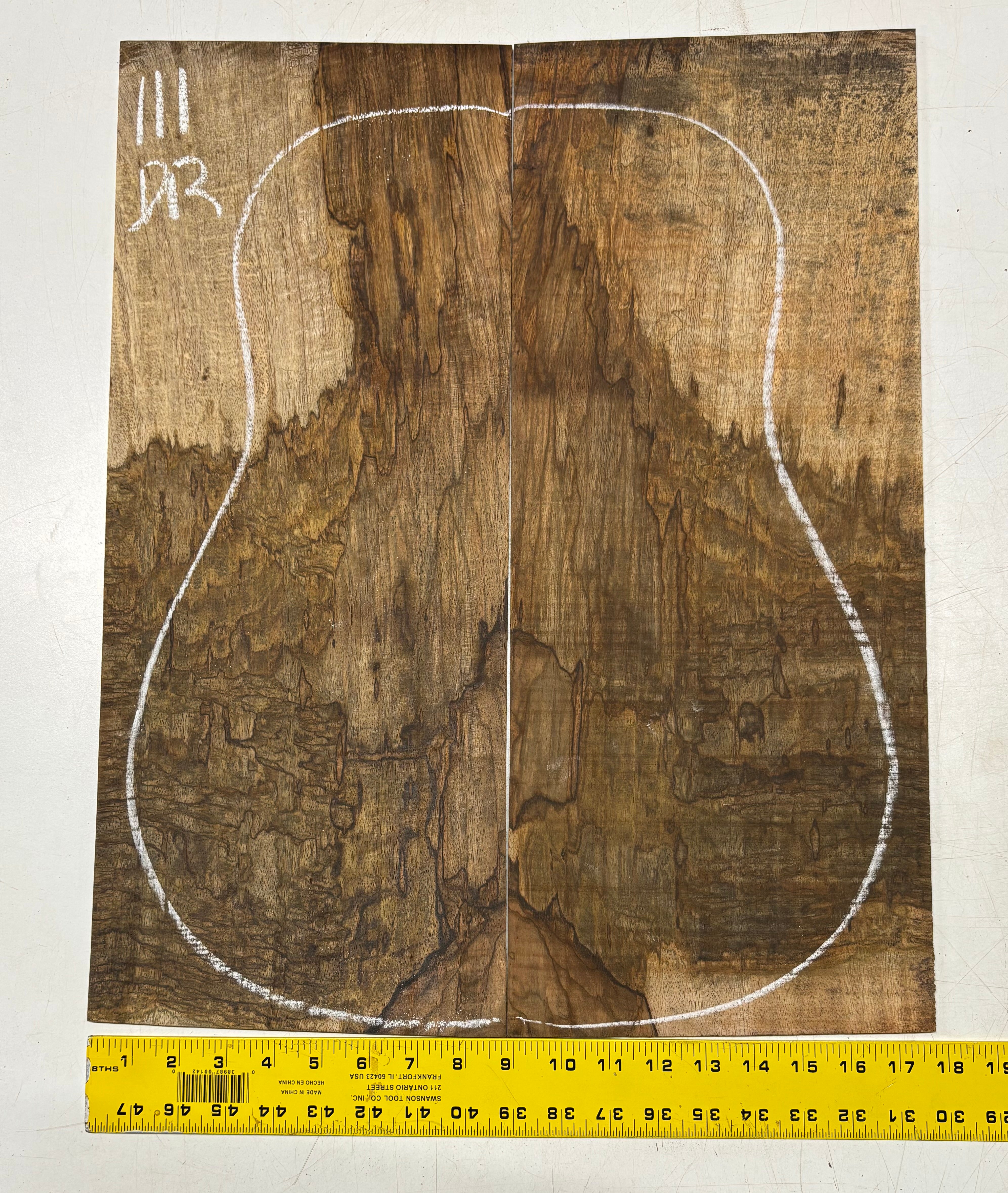 Figured Flame Mango Dreadnought Guitar Back and Side Set #111 - Exotic Wood Zone
