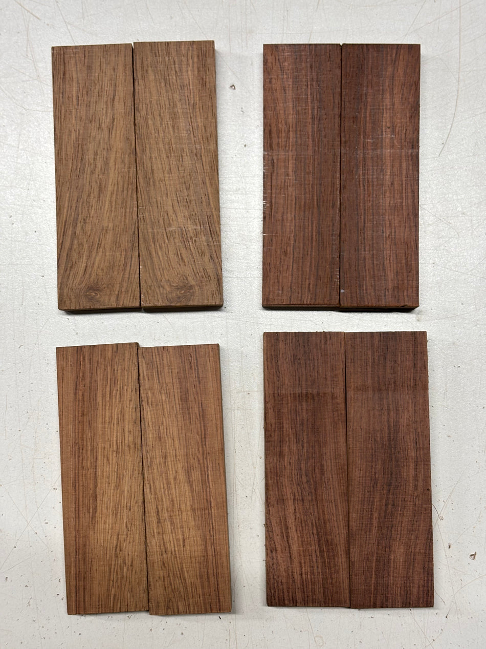 4 Pack, 2 Species Granadillo + Honduras Rosewood Knife Blank (Bookmatched) 5"x1-1/2"x3/8"#6432