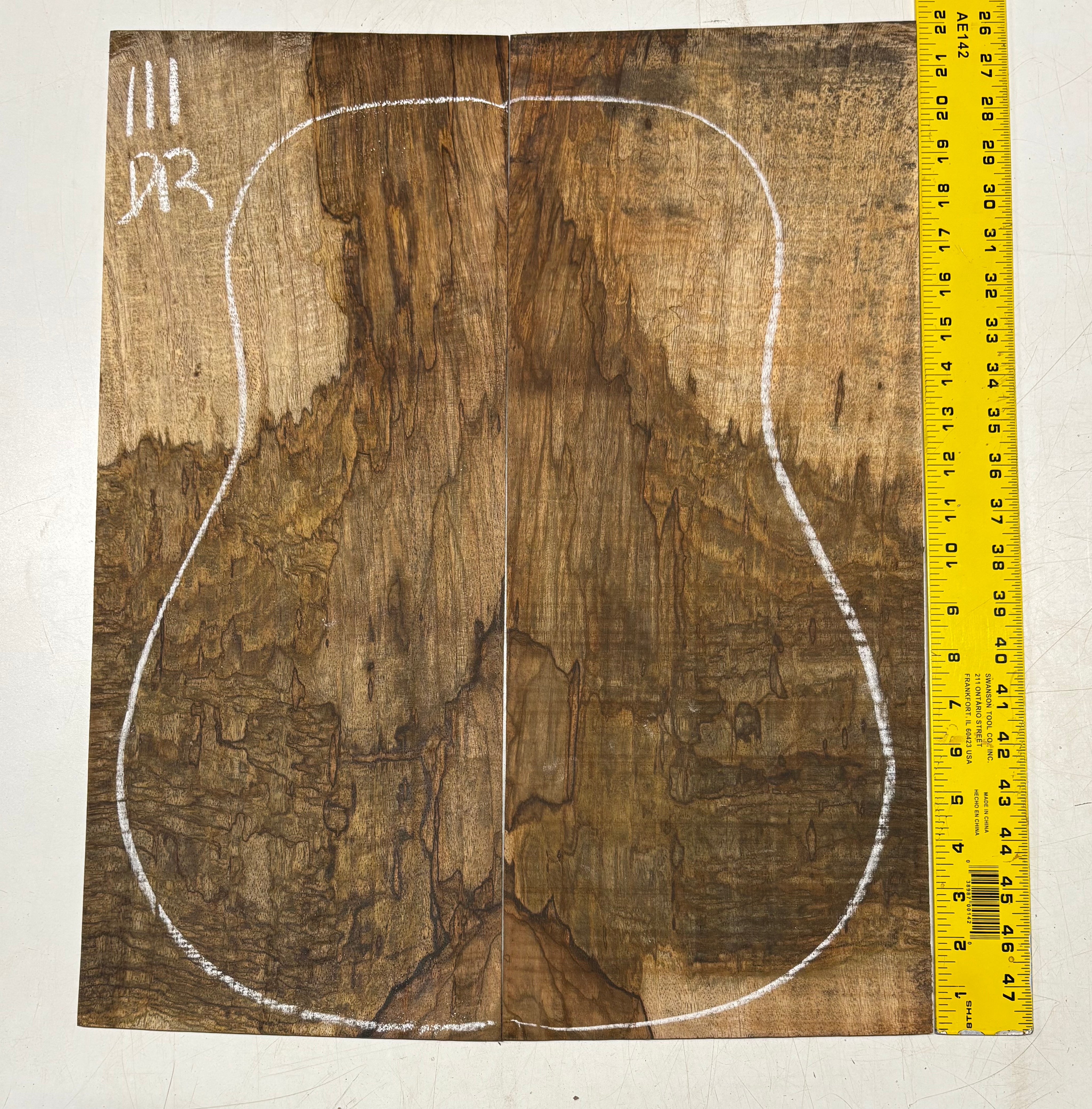 Figured Flame Mango Dreadnought Guitar Back and Side Set #111 - Exotic Wood Zone