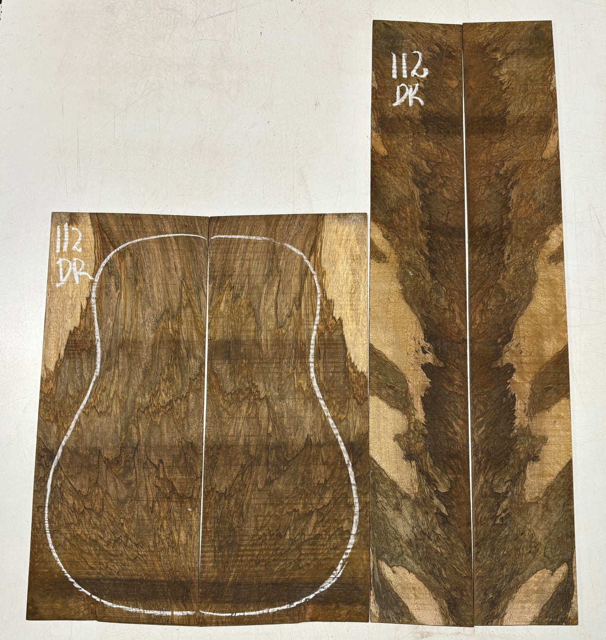 Figured Flame Mango Dreadnought Guitar Back and Side Set #112 - Exotic Wood Zone