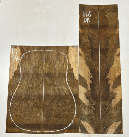 Figured Flame Mango Dreadnought Guitar Back and Side Set #112 - Exotic Wood Zone