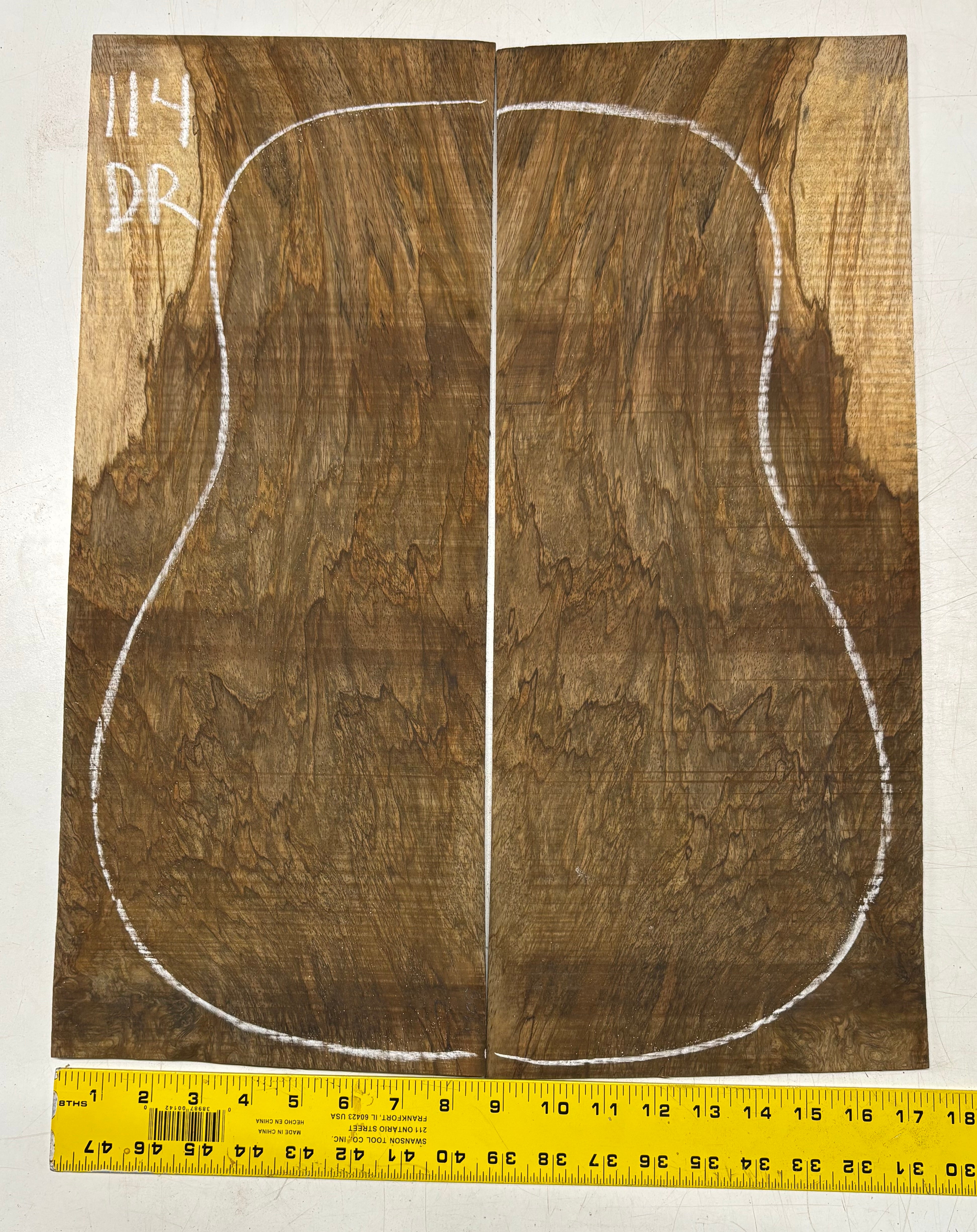 Figured Flame Mango Dreadnought Guitar Back and Side Set #114 - Exotic Wood Zone