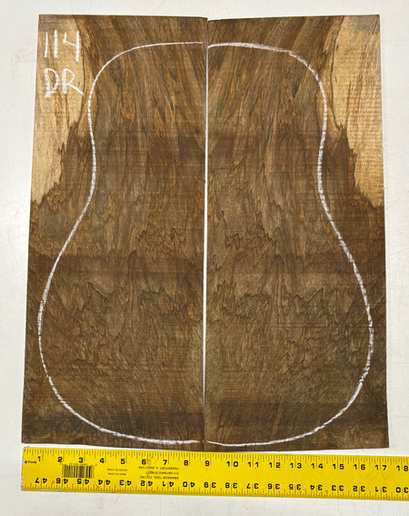 Figured Flame Mango Dreadnought Guitar Back and Side Set #114 - Exotic Wood Zone