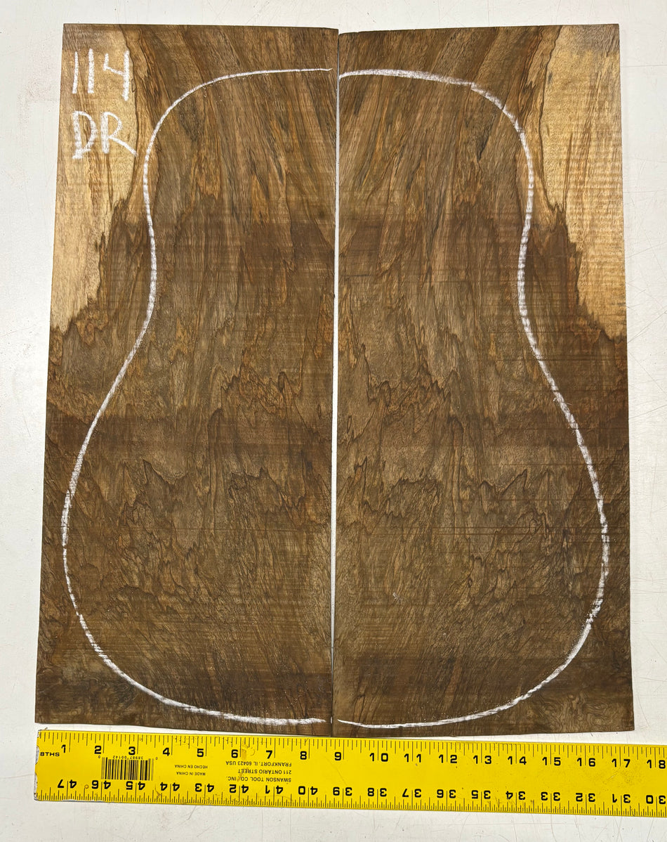 Figured Flame Mango Dreadnought Guitar Back and Side Set #114 - Exotic Wood Zone