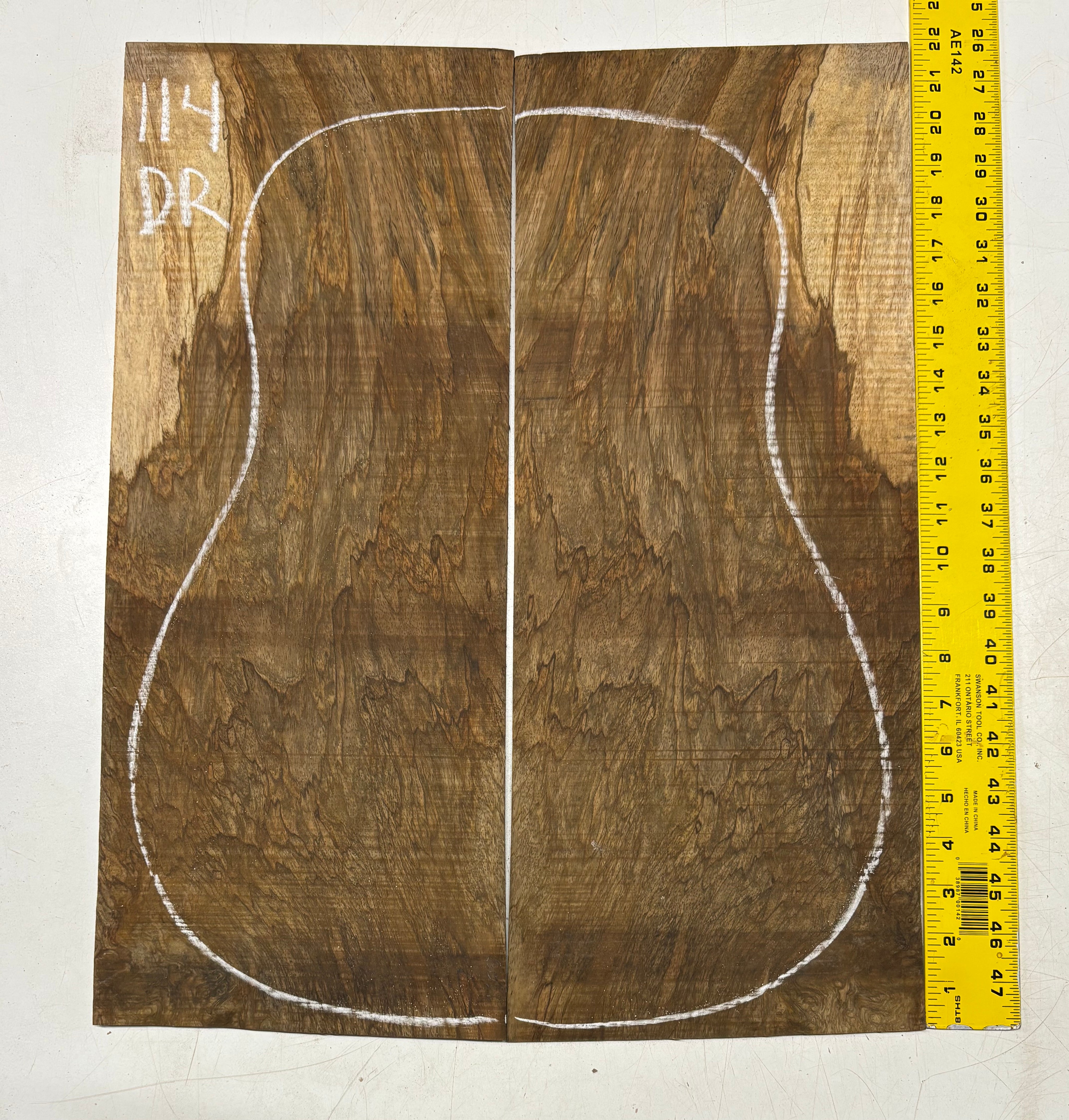 Figured Flame Mango Dreadnought Guitar Back and Side Set #114 - Exotic Wood Zone