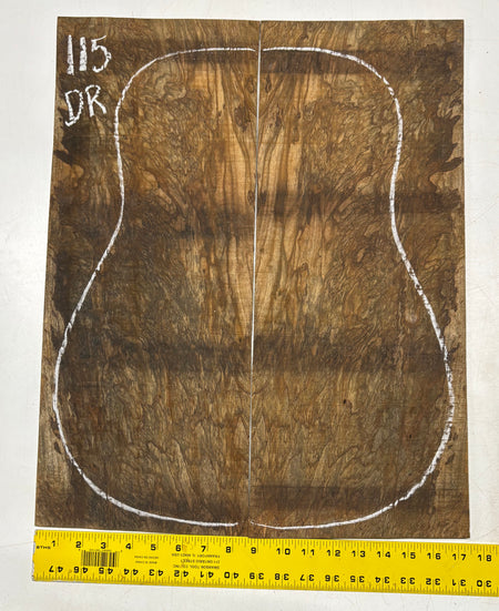 Figured Flame Mango Dreadnought Guitar Back and Side Set #115 - Exotic Wood Zone