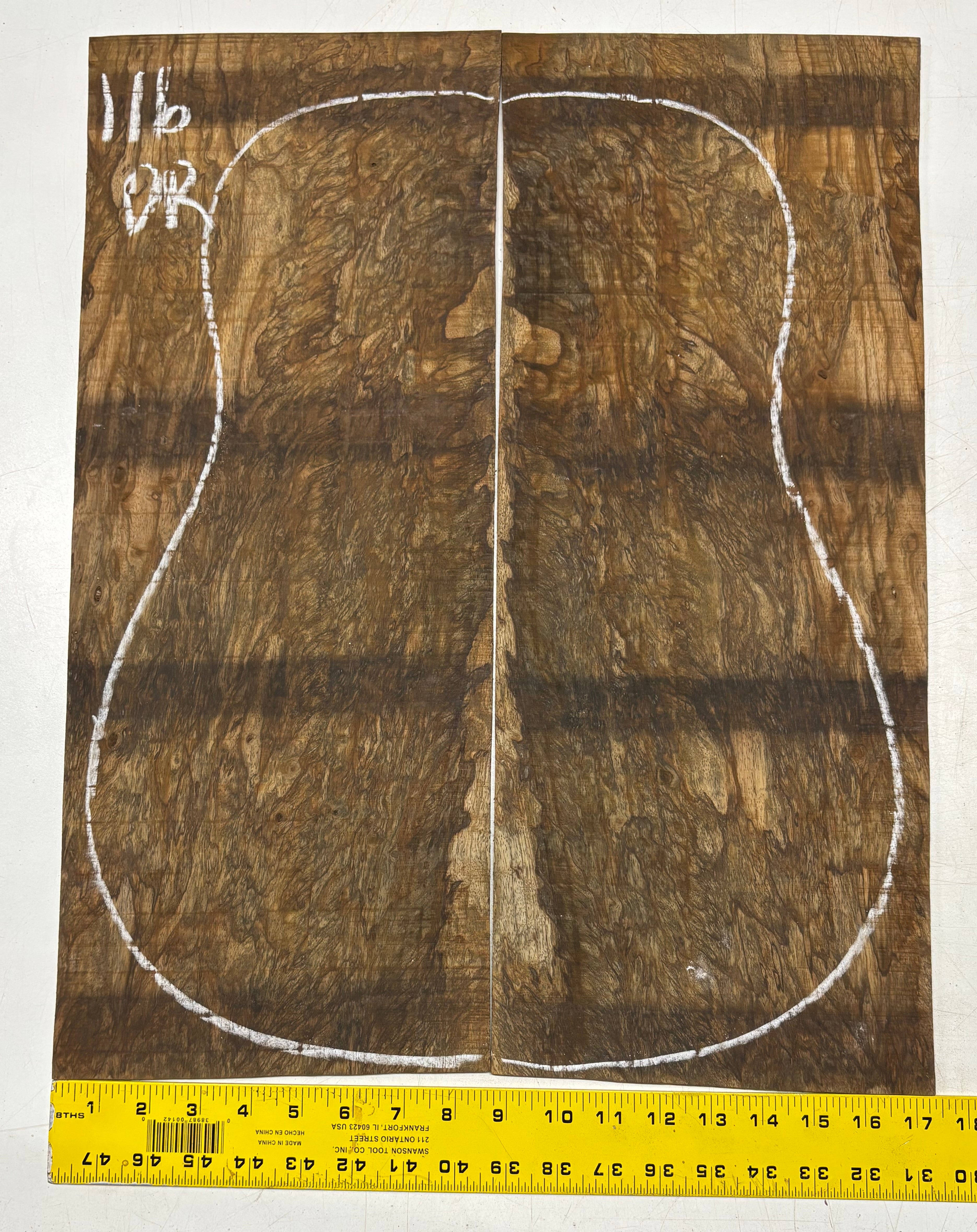 Figured Flame Mango Dreadnought Guitar Back and Side Set #116 - Exotic Wood Zone