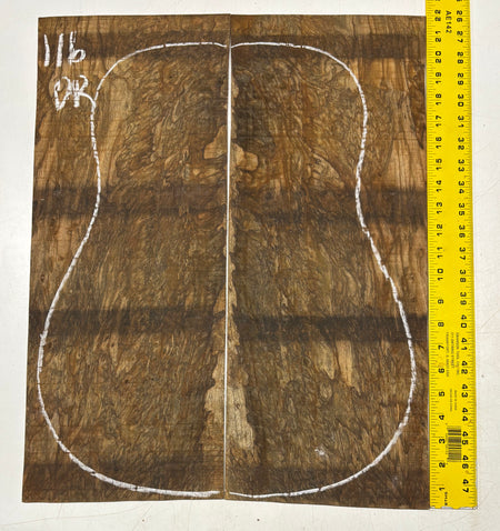 Figured Flame Mango Dreadnought Guitar Back and Side Set #116 - Exotic Wood Zone
