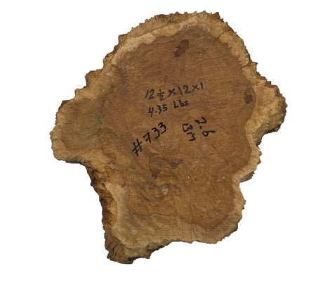 Brown Mallee Burl Cookies | 12-1/2" x 12" x 1" | 4.35 lbs | #733 - Exotic Wood Zone - Buy online Across USA 