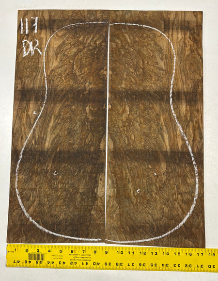 Figured Flame Mango Dreadnought Guitar Back and Side Set #117 - Exotic Wood Zone