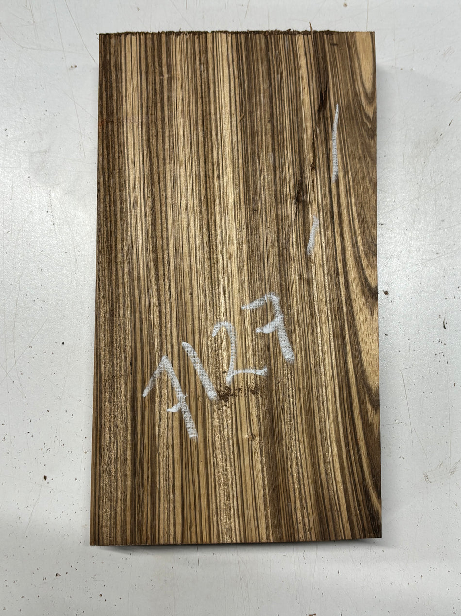 1 Piece, Zebrawood Lumber Board Blank 11"x6"x1-1/2"#7127