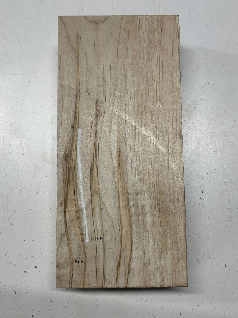 1 Piece, Ambrosia Maple Lumber Board Blank 12-1/2"x5-3/4"x2-7/8"#7128