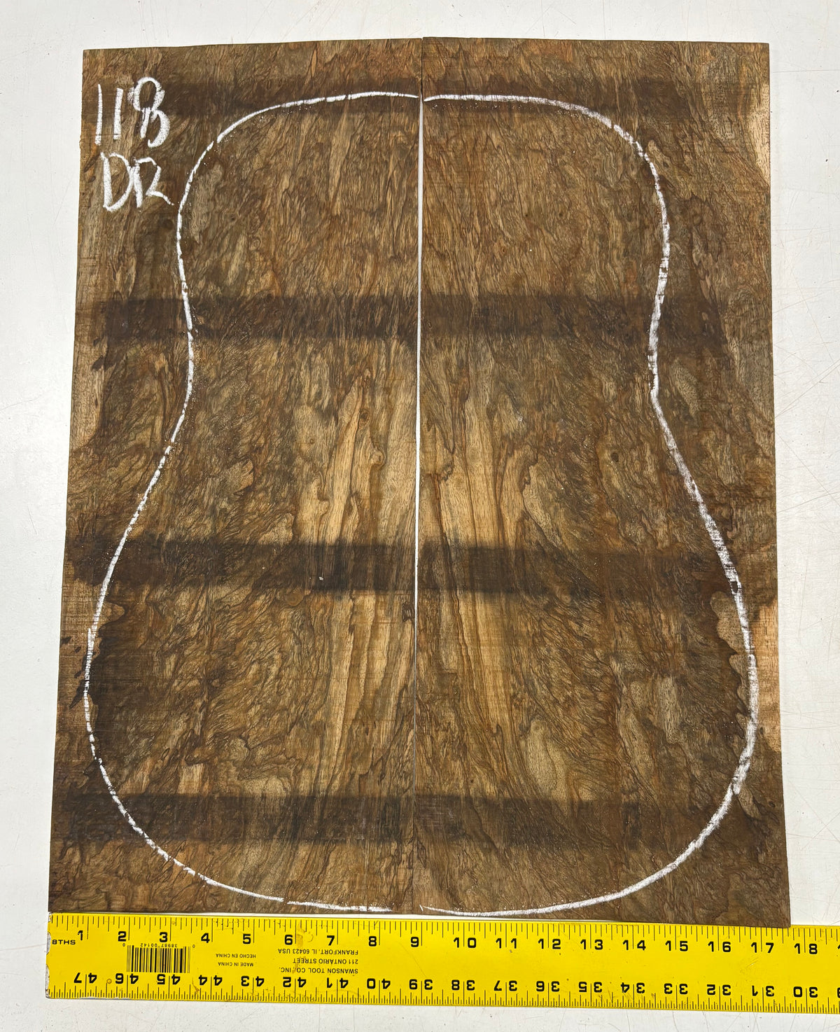 Figured Flame Mango Dreadnought Guitar Back and Side Set #118 - Exotic Wood Zone