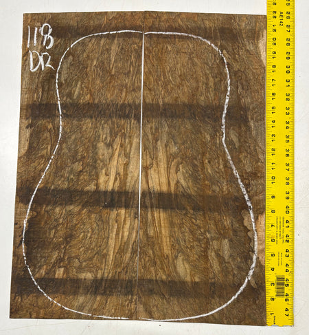 Figured Flame Mango Dreadnought Guitar Back and Side Set #118 - Exotic Wood Zone