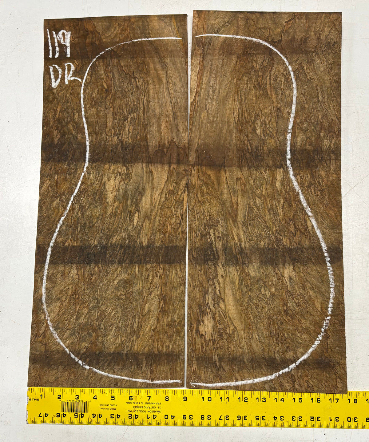 Figured Flame Mango Dreadnought Guitar Back and Side Set #119 - Exotic Wood Zone