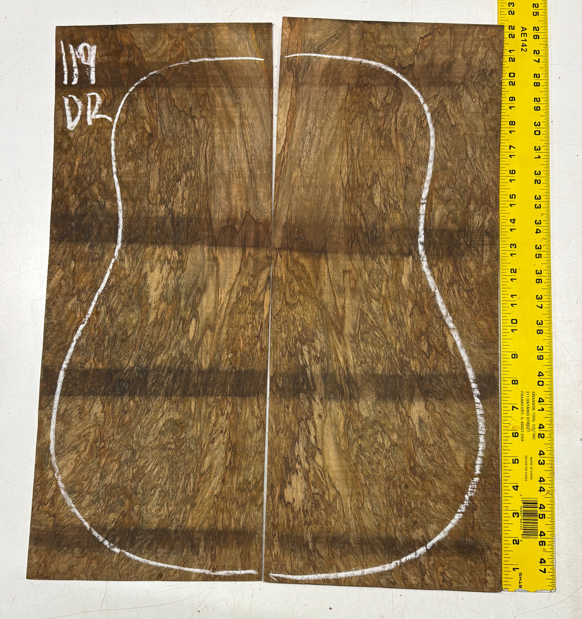 Figured Flame Mango Dreadnought Guitar Back and Side Set #119 - Exotic Wood Zone