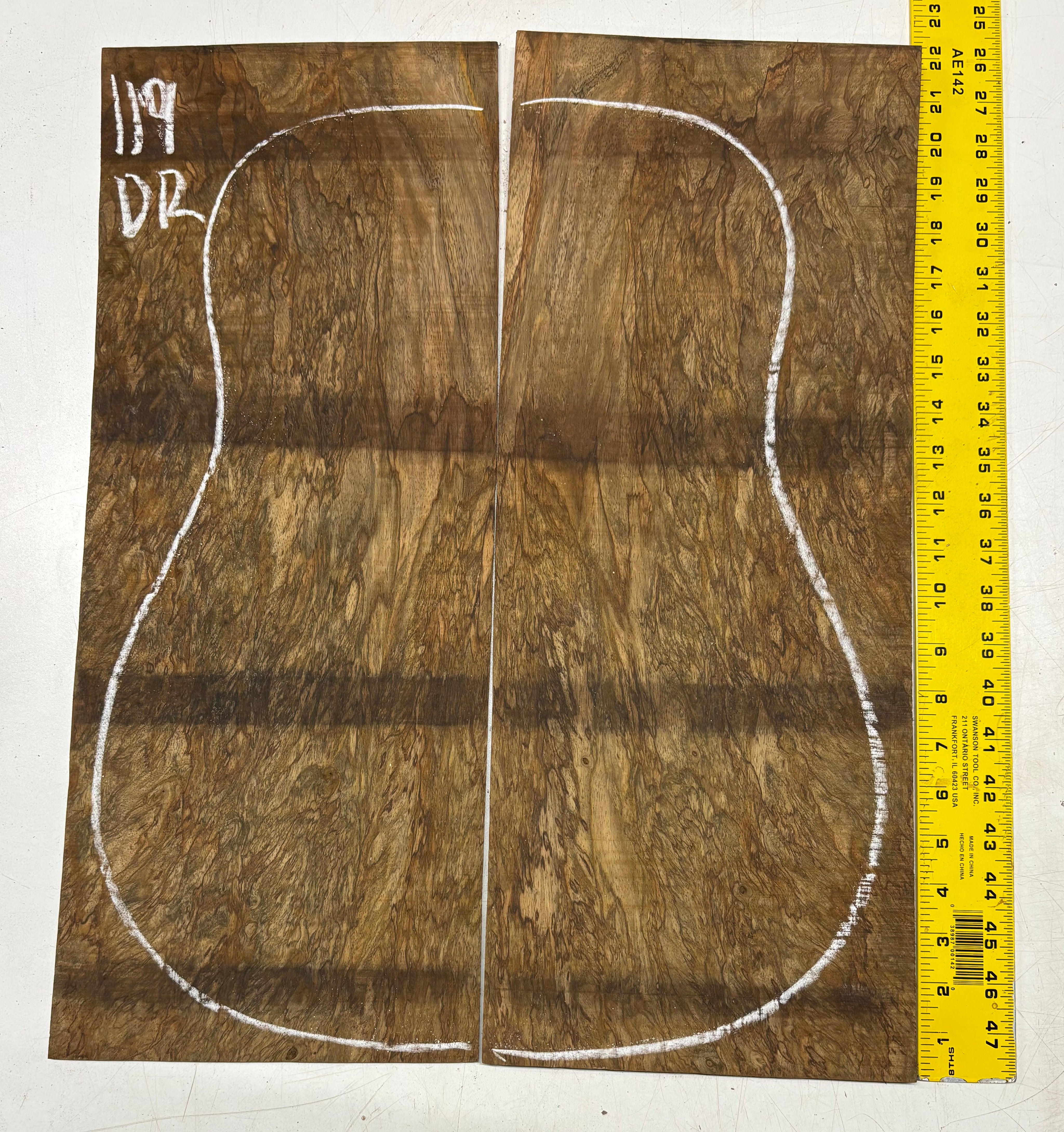 Figured Flame Mango Dreadnought Guitar Back and Side Set #119 - Exotic Wood Zone