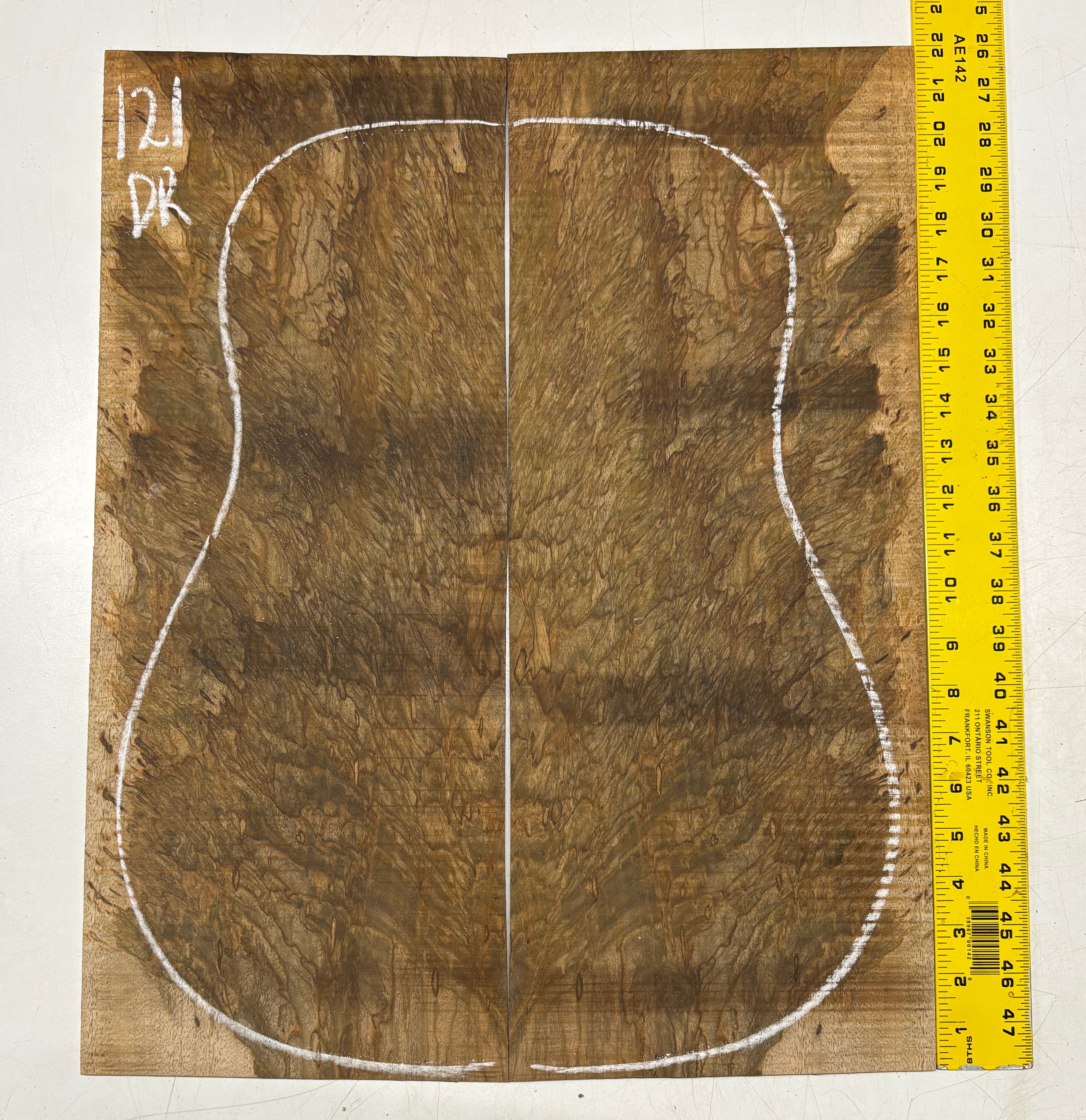 Figured Flame Mango Dreadnought Guitar Back and Side Set #121 - Exotic Wood Zone